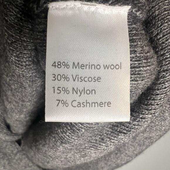 Benedetta B Italy Merino Wool Cashmere Gray Black Button Up Blazer Womens Sz L - Picture 8 of 12